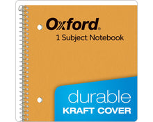 Load image into Gallery viewer, Tops Oxford 1-Subject Kraft Notebook 8-1/2" x 11" College Rule Kraft Cover Green Tint Paper 80 Sheets
