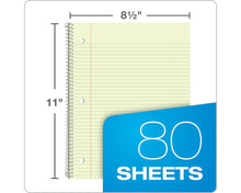 Load image into Gallery viewer, Tops Oxford 1-Subject Kraft Notebook 8-1/2" x 11" College Rule Kraft Cover Green Tint Paper 80 Sheets
